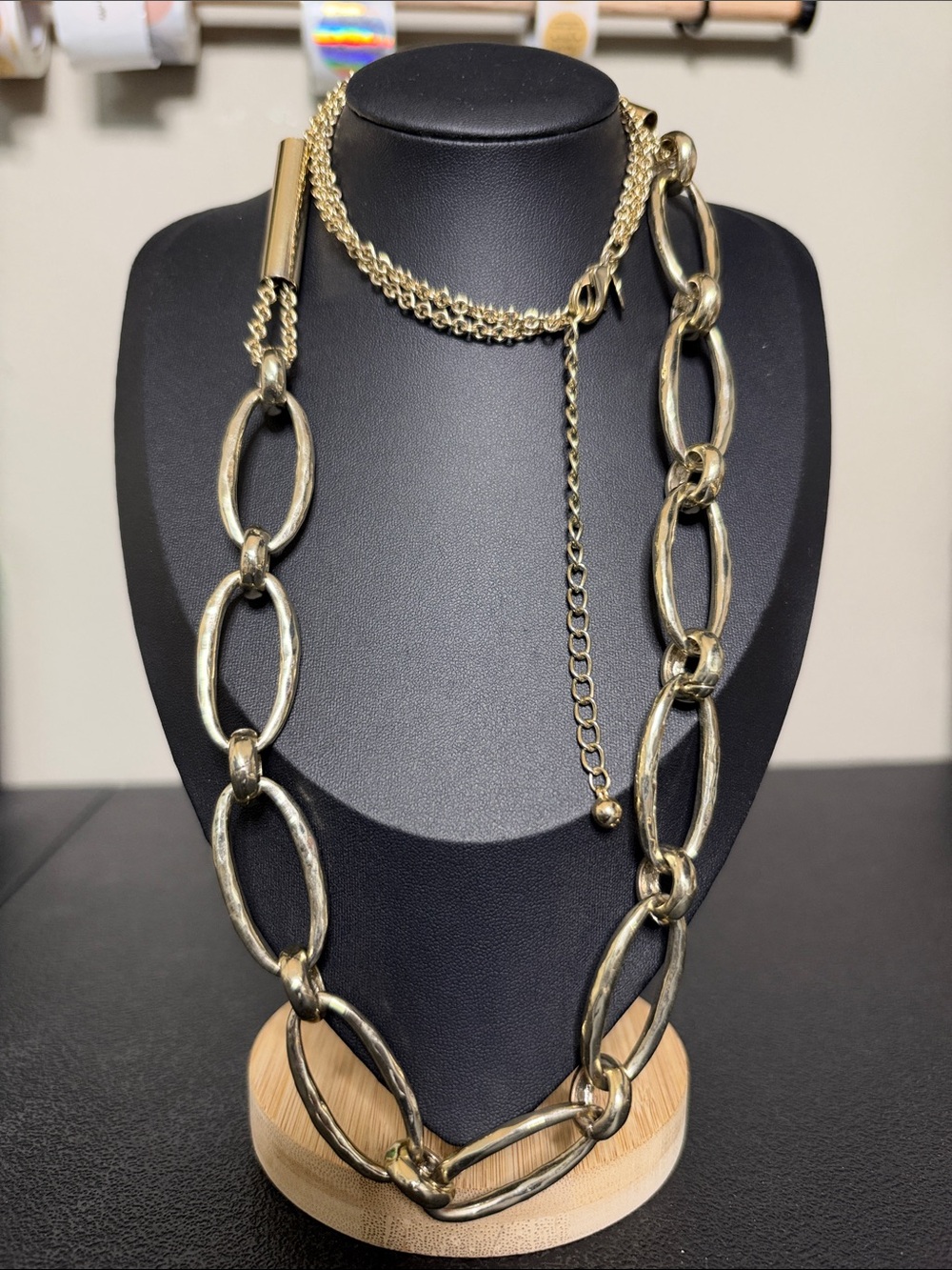 Chico’s Gold-Tone Oversized Link Necklace - Women Jewelry